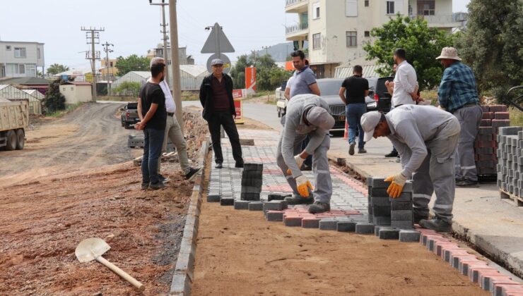 Gazipaşa Havalimanı Yolunda Kaldırım Çalışması Tamamlandı