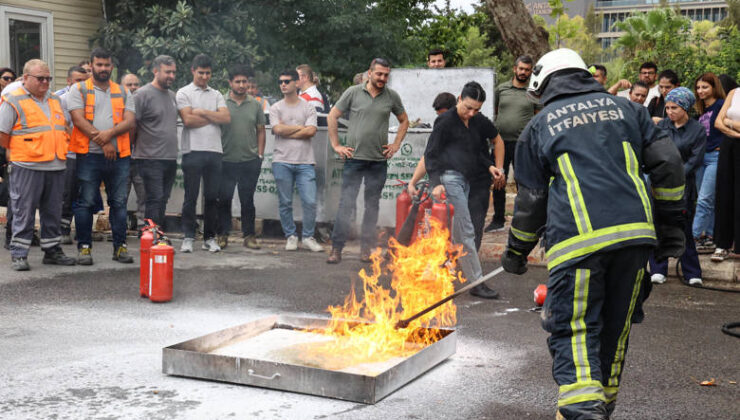Büyükşehir Çalışanlarına Yangın Eğitimi ve Tatbikat