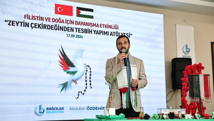 Çocuklar, Gazze’deki Zeytin Ağacı Katliamını Zeytin Çekirdeğinden Tespih Yaparak Protesto Ettiler
