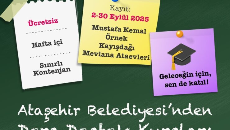 Ataşehir’de Ders Destek Kursları Başlıyor