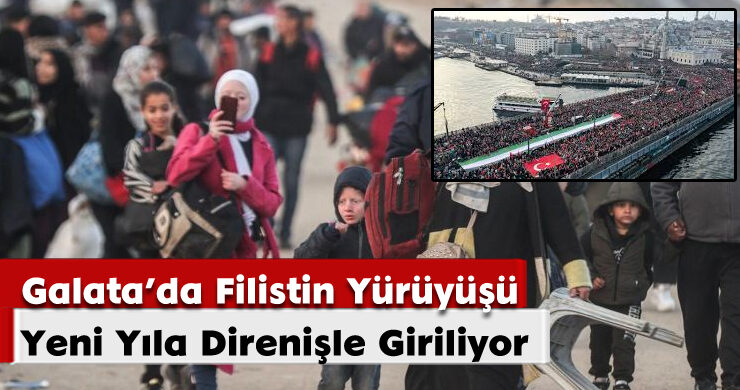 Yeni Yıla Direnişle Giriliyor: Galata’da Filistin Yürüyüşü