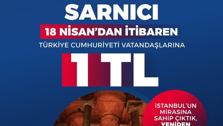 Yerebatan Sarnıcı, Artık Türk Vatandaşlarına 1 TL!