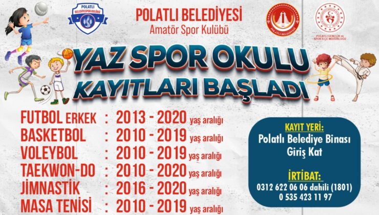 Polatlı Belediyesi Yaz Spor Okulu Kayıtları Başladı